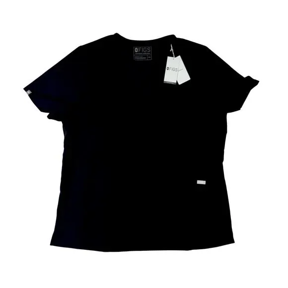 Figs Casma Three Pocket Scrub Top Black NWT Women’s XXL 2XL Plus V-Neck Medical - Picture 2 of 11